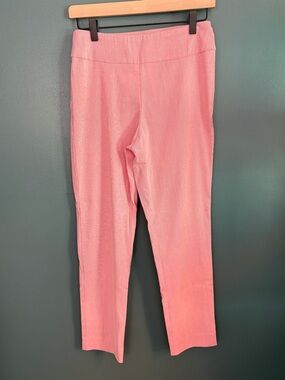 Krazy Larry Women’s Red/Pink & White Pin Striped Pull-On Stretch Pants Size 2